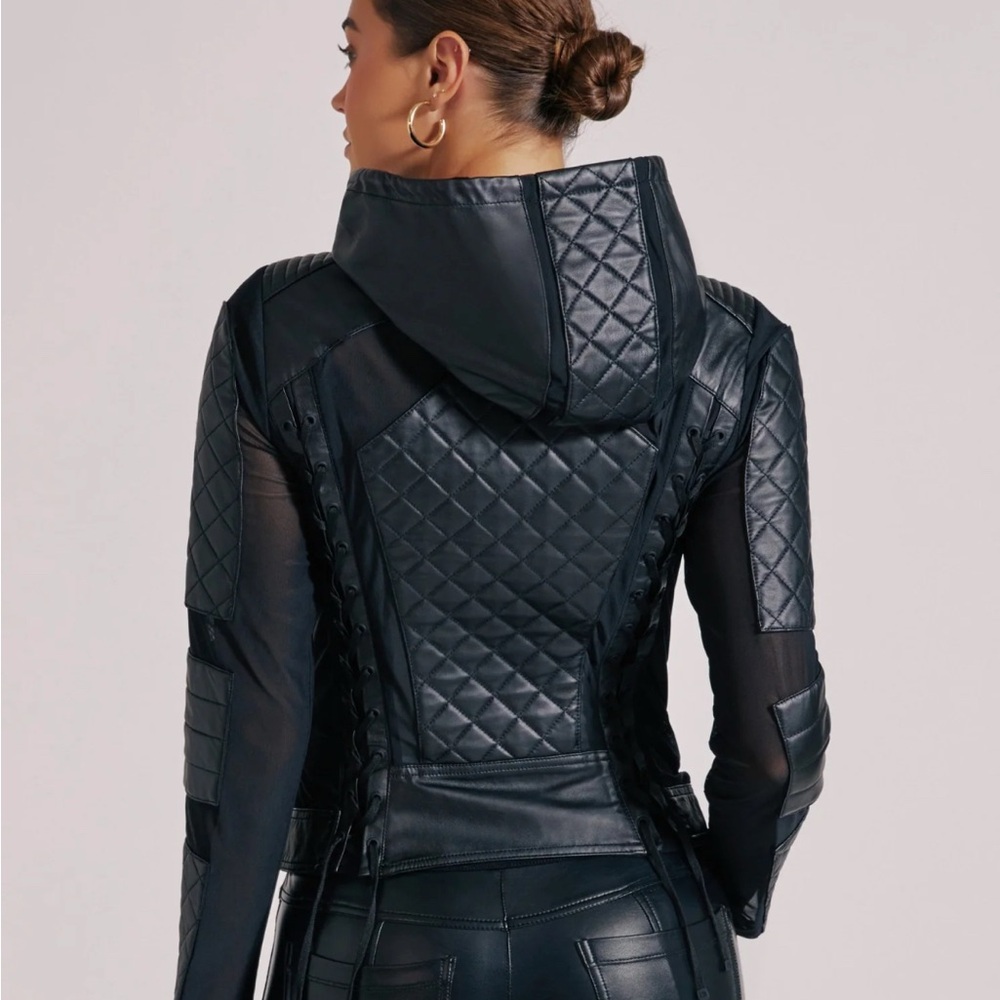 Blanc Noir x Carbon38 Voyage Hooded Moto Jacket